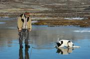 122 Wojtek et Lomou sur lac gele