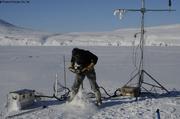 Trou pour 17 sondes de temperature dans la glace