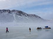Sur la glace vive de Bubble Lake