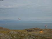 Depart helico pour manip sur glaciers ile Devon